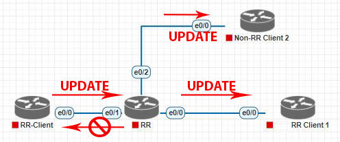 trường hợp 2: RR-Client gửi update route tới RR server