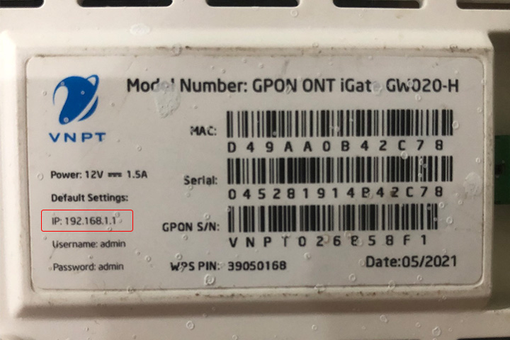 Lấy địa chỉ ip mặc định của modem wifi