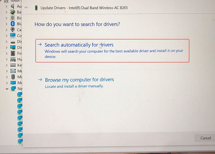 Update driver Network adapter