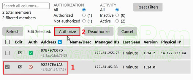 authorize cho điện thoại android